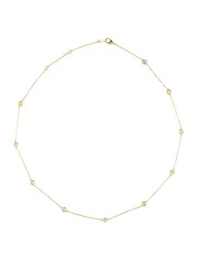 Pre-owned Necklace 14k 1.84ctw Diamond Station , 18" In Multi