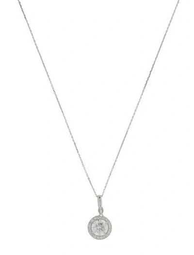 Pre-owned Necklace 14k 1.87ctw Lab-grown Diamond Halo Pendant , 18" In Multi