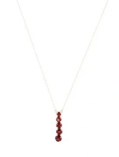 Pre-owned Necklace 14k 1.88ctw Garnet Pendant , 18" In Multi