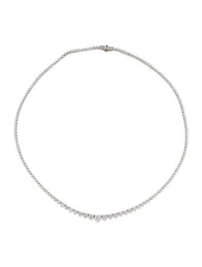 Pre-owned Necklace 14k 18.95ctw Lab-grown Diamond Tennis Link Collar , 16" In Multi