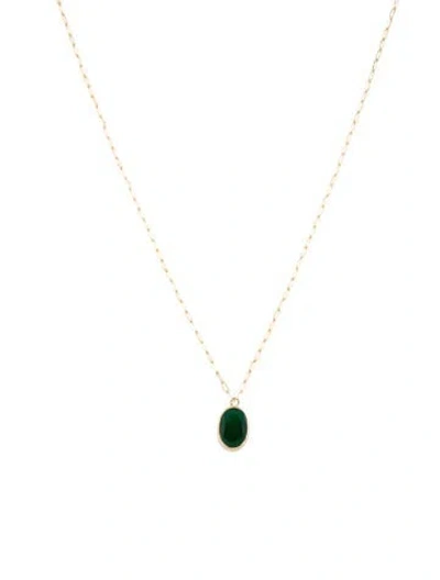 Pre-owned Necklace 14k 1.91ct Emerald Pendant , 18" In Multi
