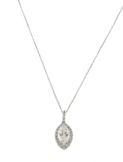 Pre-owned Necklace 14k 1.91ct Lab-grown Diamond Halo Pendant , 18" In Multi