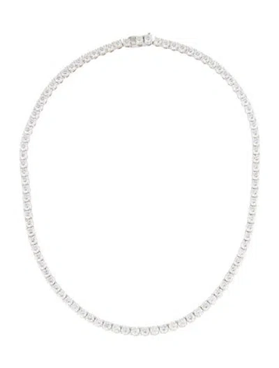 Pre-owned Necklace 14k 19.27ctw Lab-grown Diamond Tennis Chain, 15.5" In Multi