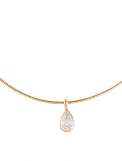 Pre-owned Necklace 14k 2.00ct Lab-grown Diamond Pendant , 17" In Multi