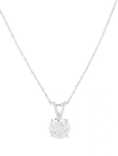Pre-owned Necklace 14k 2.00ct Lab-grown Diamond Pendant , 18" In Multi