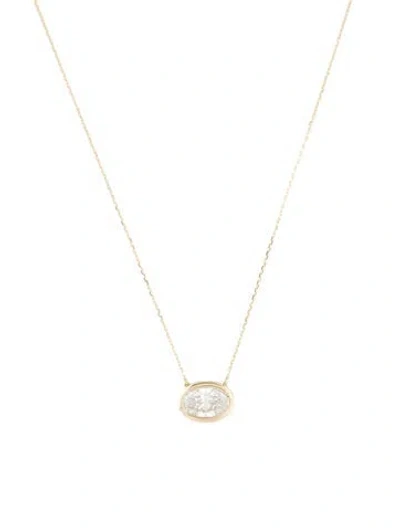 Pre-owned Necklace 14k 2.00ct Lab-grown Diamond Pendant , 18" In Multi