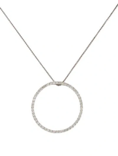 Pre-owned Necklace 14k 2.00ctw Diamond Circle Pendant , 18" In Multi