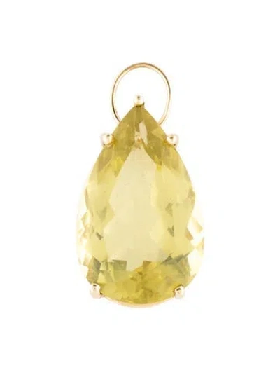 Pre-owned Necklace 14k 20.17ct Quartz Pendant In Multi