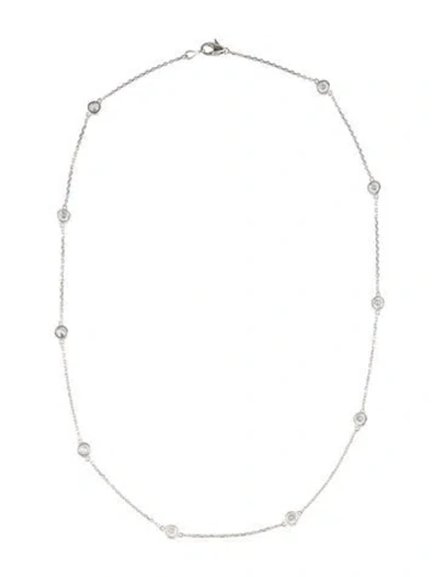 Pre-owned Necklace 14k 2.01ctw Diamond Station , 18" In Multi