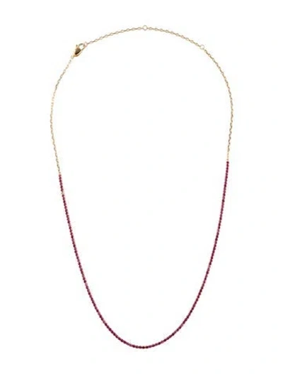Pre-owned Necklace 14k 2.01ctw Ruby Collar , 18" In Multi