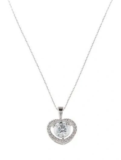 Pre-owned Necklace 14k 2.02ctw Lab-grown Diamond Heart Pendant , 18" In Multi