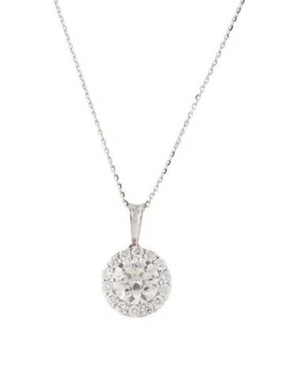 Pre-owned Necklace 14k 2.03ct Lab-grown Diamond Pendant , 17.75" In Multi