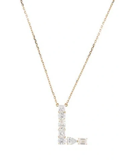 Pre-owned Necklace 14k 2.18ctw Lab-grown Diamond 'l' Pendant , 17.5" In Multi