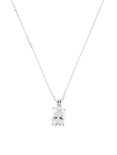 Pre-owned Necklace 14k 2.28ctw Lab-grown Diamond Solitaire Pendant , 18" In Multi