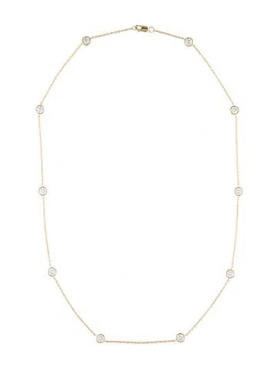 Pre-owned Necklace 14k 2.30ctw Lab-grown Diamond Station , 18" In Multi