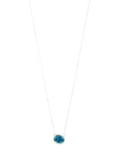 Pre-owned Necklace 14k 2.32ct Topaz Pendant , 18" In Multi