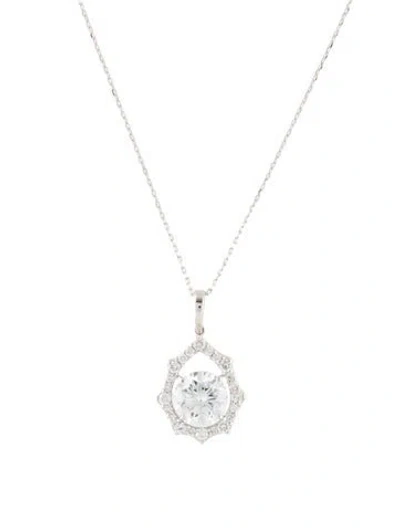 Pre-owned Necklace 14k 2.33ctw Lab-growth Diamond Pendant, 18" In Multi