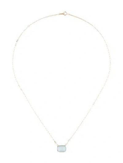 Pre-owned Necklace 14k 2.36ct Aquamarine Pendant , 18.25" In Multi