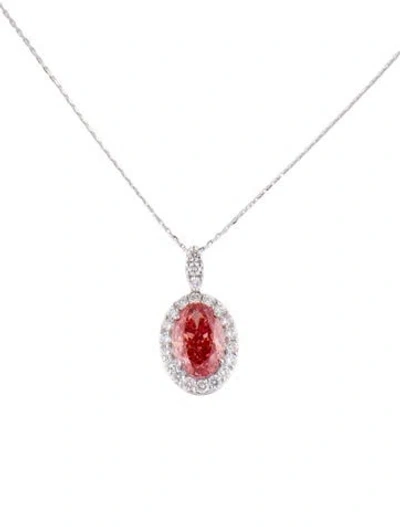Pre-owned Necklace 14k 2.36ct Lab-grown Diamond Pendant , 18" In Multi