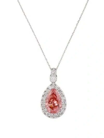Pre-owned Necklace 14k 2.46ct Lab-grown Diamond Pendant , 18" In Multi