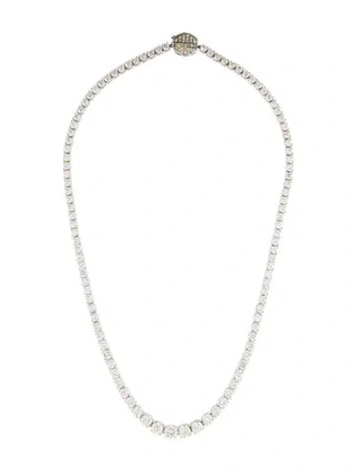 Pre-owned Necklace 14k 24.71ctw Diamond Graduated Tennis , 17.75" In Multi