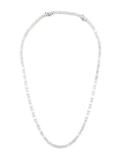Pre-owned Necklace 14k 25.00ctw Lab-grown Diamond Tennis , 18" In Multi