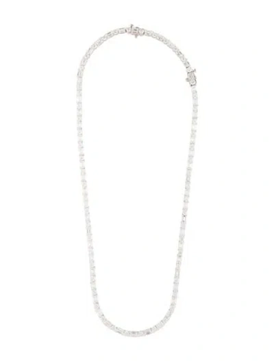 Pre-owned Necklace 14k 25.00ctw Lab-grown Diamond Tennis , 18" In Multi
