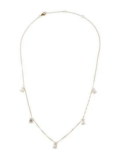 Pre-owned Necklace 14k 2.50ctw Diamond Dangle Station , 18" In Multi
