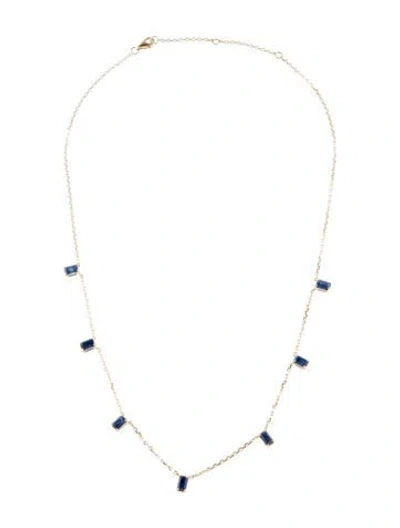 Pre-owned Necklace 14k 2.52ctw Sapphire Station , 18" In Multi