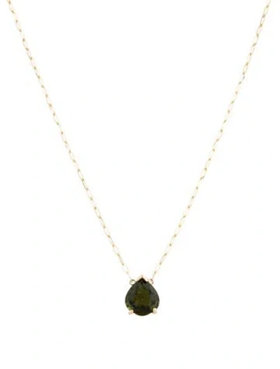 Pre-owned Necklace 14k 2.55ctw Tourmaline Pendant , 18" In Multi