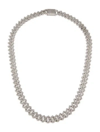 Pre-owned Necklace 14k 26.00ctw Diamond Curb Link Chain , 22" In Multi