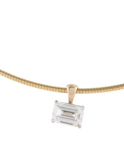 Pre-owned Necklace 14k 2.60ct Lab-grown Diamond Pendant Choker , 18", 18" In Multi