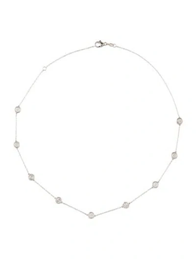 Pre-owned Necklace 14k 2.68ctw Diamond Bezel Station , 18" In Multi