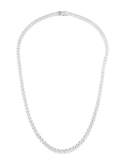 Pre-owned Necklace 14k 27.00ctw Lab-grown Diamond Tennis , 18.25" In Multi