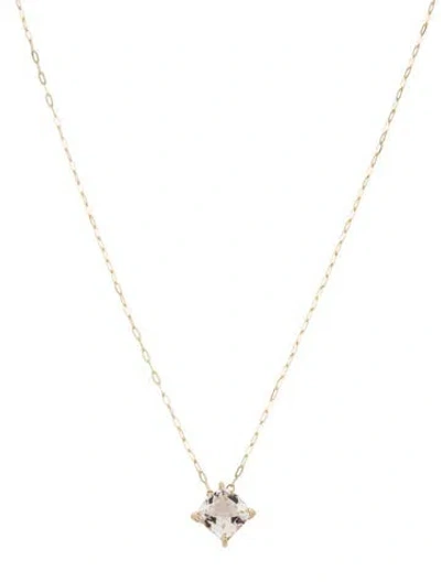 Pre-owned Necklace 14k 2.70ct Morganite Pendant , 18" In Multi