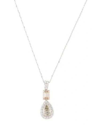 Pre-owned Necklace 14k 2.70ctw Lab-grown Diamond Pendant , 18" In Multi