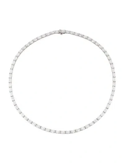 Pre-owned Necklace 14k 27.80ctw Lab-grown Diamond Tennis Chain , 17" In Multi