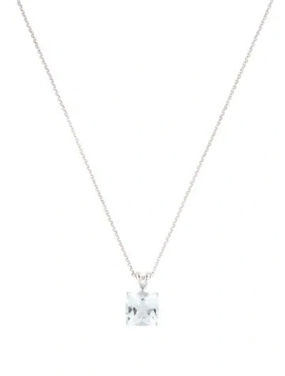 Pre-owned Necklace 14k 2.78ct Aquamarine Pendant , 17" In Multi
