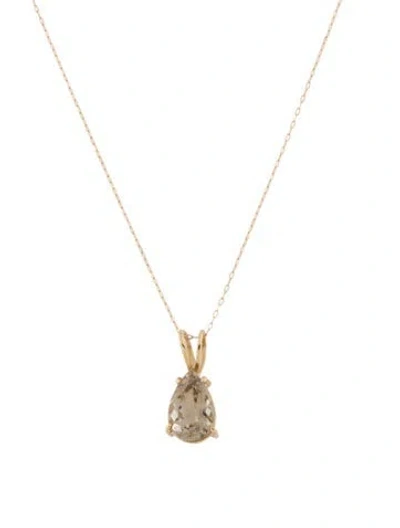 Pre-owned Necklace 14k 2.85ct Tourmaline Pendant , 18" In Multi