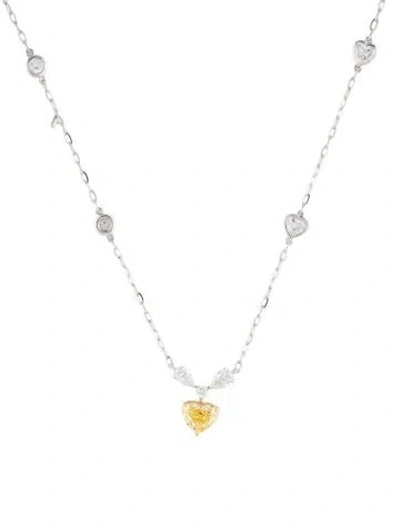 Pre-owned Necklace 14k 2.98ctw Lab-grown Diamond Pendant , 16.5" In Multi