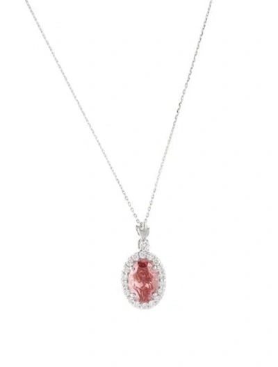 Pre-owned Necklace 14k 2.98ctw Lab-grown Diamond Pendant , 17.75" In Multi