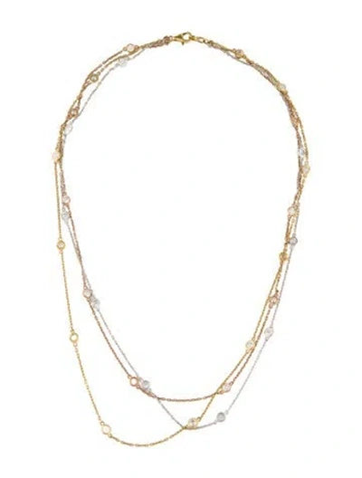 Pre-owned Necklace 14k 3.00ctw Diamond Station , 18" In Multi