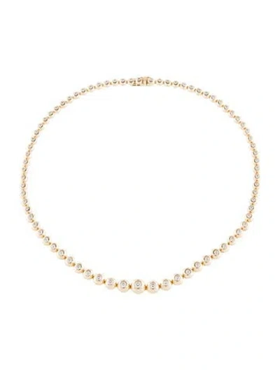 Pre-owned Necklace 14k 3.03ctw Diamond Bezel Tennis , 15" In Multi