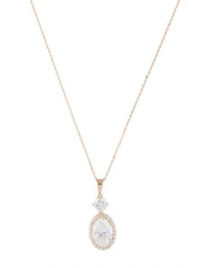 Pre-owned Necklace 14k 3.04ctw Lab-grown Diamond Halo Pendant , 18" In Multi
