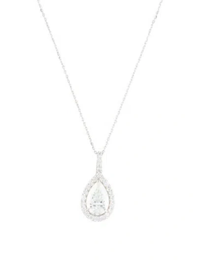 Pre-owned Necklace 14k 3.08ctw Lab-grown Diamond Pendant , 18" In Multi