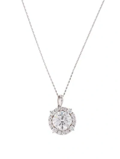 Pre-owned Necklace 14k 3.09ctw Lab-grown Diamond Pendant , 18" In Multi