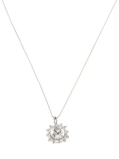 Pre-owned Necklace 14k 3.12ctw Lab-grown Diamond Pendant , 18" In Multi