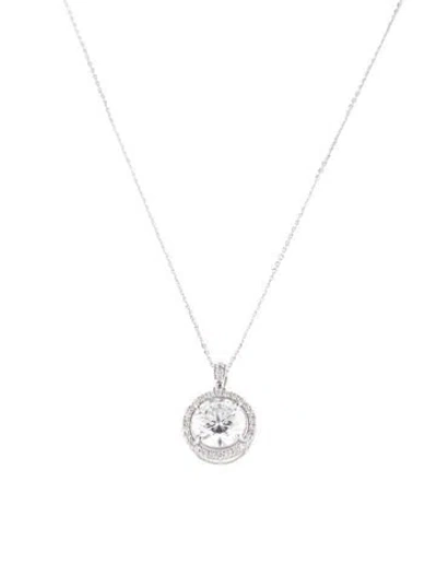 Pre-owned Necklace 14k 3.18ctw Lab-grown Diamond Pendant , 17.75" In Multi