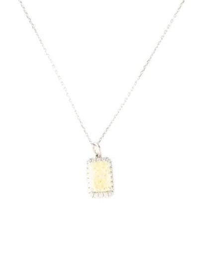 Pre-owned Necklace 14k 3.24ctw Lab-grown Diamond Pendant , 16" In Multi