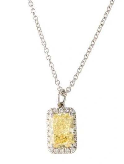 Pre-owned Necklace 14k 3.25ctw Lab-grown Diamond Pendant , 18" In Multi